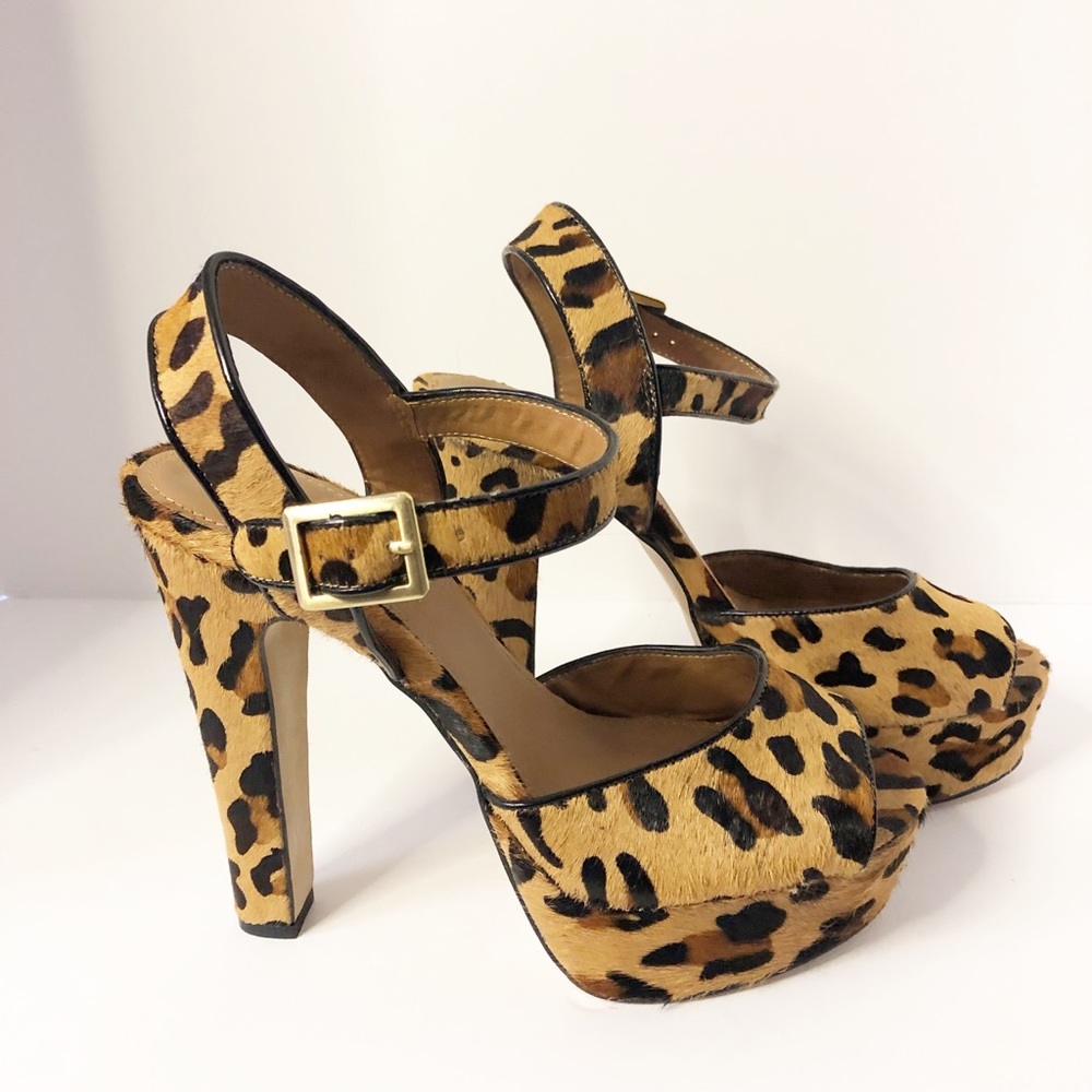 Steve Madden Dynemite Leopard Calf Hair Heels